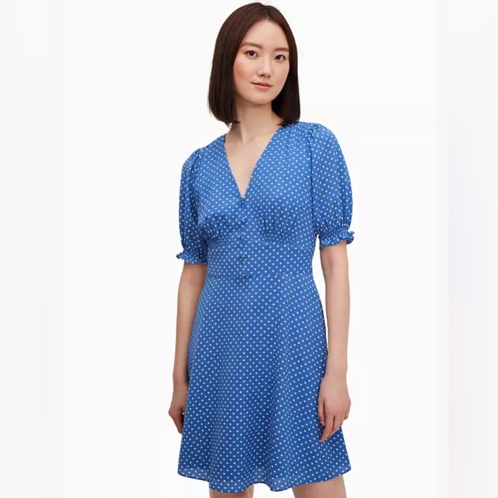 Kate Spade Tea Garden Dot Dress Cornflower Blue Size 12